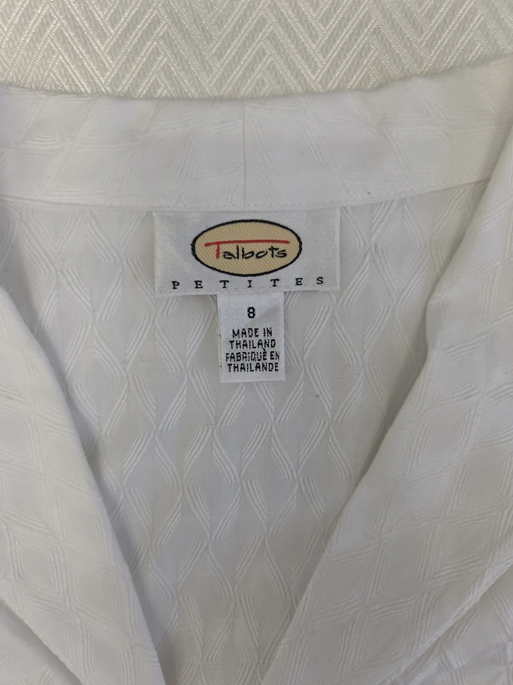 Talbots Petite White Textured Jacket - Size 8